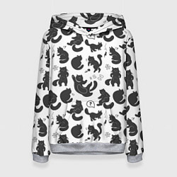 Женская толстовка Эмоциональные черно-белые коты