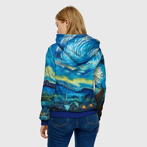 Женская толстовка Ночной снайпер бурый медведь / 3D-Синий – фото 4