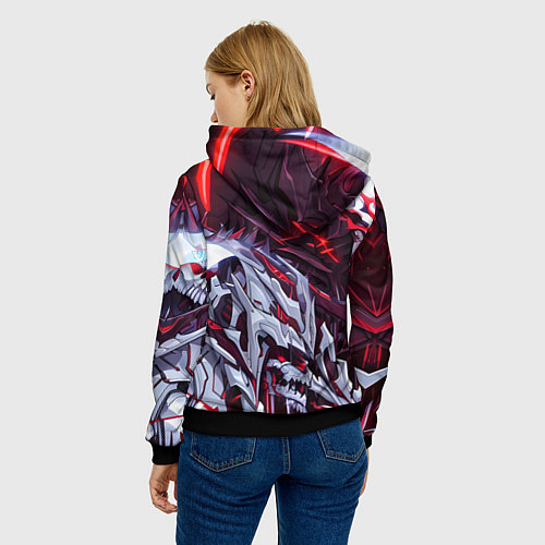 Женская толстовка Красный кибер скелет / 3D-Черный – фото 4