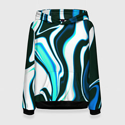 Женская толстовка Абстракция искажение белое с зелёным