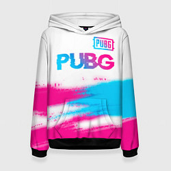 Женская толстовка PUBG neon gradient style посередине