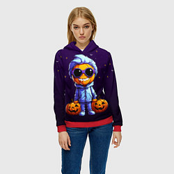Толстовка-худи женская Happy pumpkin, цвет: 3D-красный — фото 2
