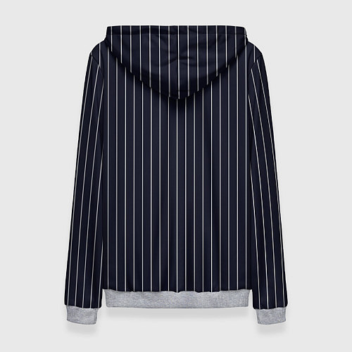 Женская толстовка Строгий тёмно-синий в полоску / 3D-Меланж – фото 2