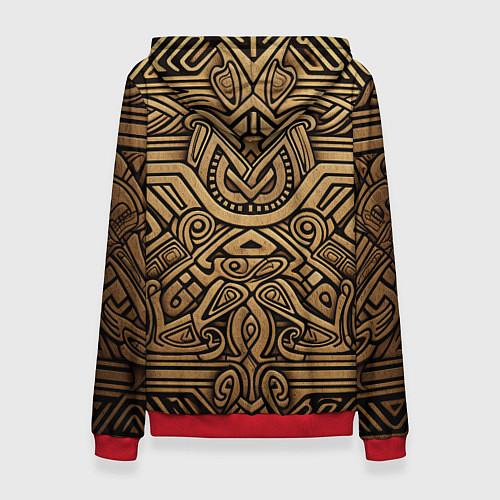 Женская толстовка Орнамент в стиле викингов / 3D-Красный – фото 2