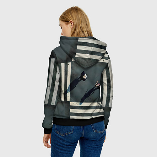 Женская толстовка Алиса в Пограничье 3 Арису и Усаги на дороге / 3D-Черный – фото 4