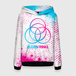 Толстовка-худи женская Elden Ring neon gradient style, цвет: 3D-черный