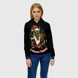 Толстовка-худи женская Дракон Мороз, цвет: 3D-синий — фото 2