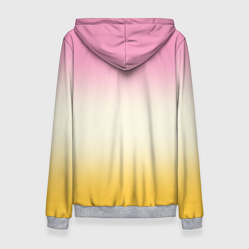Женская толстовка Розовый бежевый желтый градиент / 3D-Меланж – фото 2