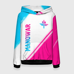 Женская толстовка Manowar neon gradient style вертикально