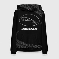 Женская толстовка Jaguar speed на темном фоне со следами шин