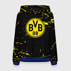 Толстовка-худи женская Borussia yellow splash, цвет: 3D-синий