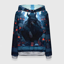 Женская толстовка Демон и черепа