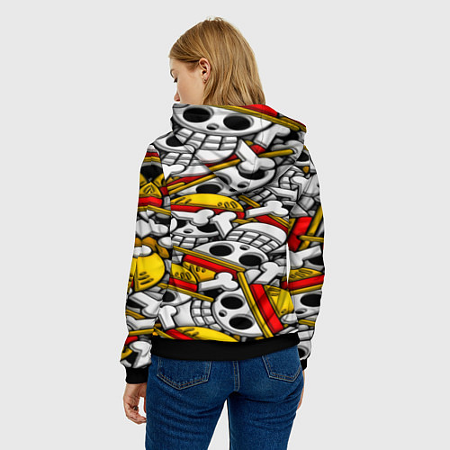Женская толстовка One Piece logo pattern pirat / 3D-Черный – фото 4