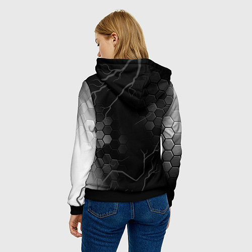 Женская толстовка Valorant glitch на темном фоне / 3D-Черный – фото 4