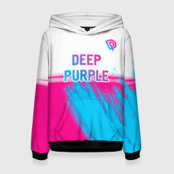 Женская толстовка Deep Purple neon gradient style посередине