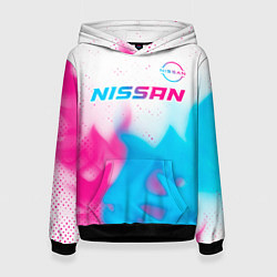 Женская толстовка Nissan neon gradient style посередине