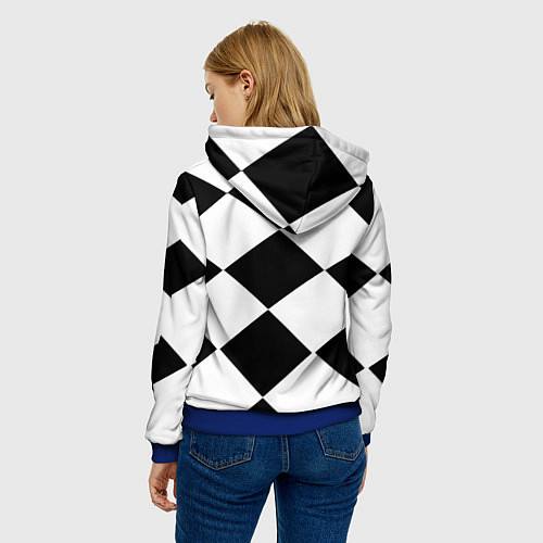 Женская толстовка Алиса шахматная клетка / 3D-Синий – фото 4