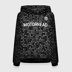 Толстовка-худи женская Motorhead glitch на темном фоне посередине, цвет: 3D-черный