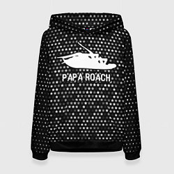 Толстовка-худи женская Papa Roach glitch на темном фоне, цвет: 3D-черный