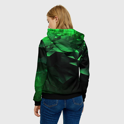 Женская толстовка Видение зеленого в абстракции / 3D-Черный – фото 4