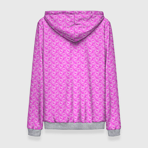 Женская толстовка Маленькие сердечки паттерн розовый / 3D-Меланж – фото 2