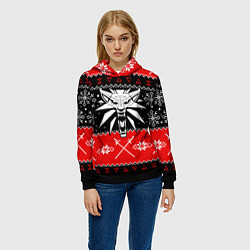 Толстовка-худи женская The Witcher christmas sweater, цвет: 3D-черный — фото 2