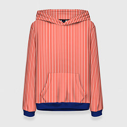 Женская толстовка Красно-белая вертикальная полоса