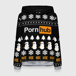 Женская толстовка Порнхаб - новогодний паттерн