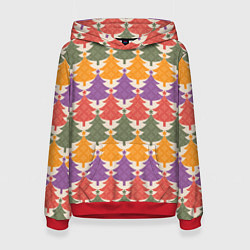 Женская толстовка Новогодние разноцветные ёлочки