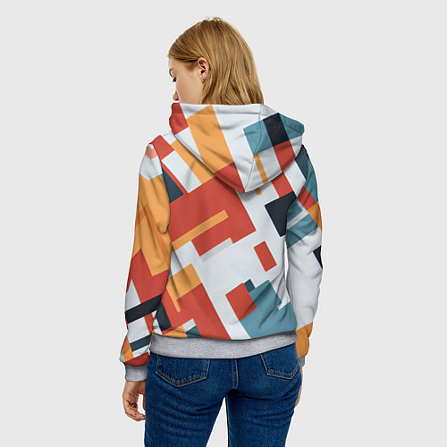 Женская толстовка Геометрический узор - нейросеть / 3D-Меланж – фото 4