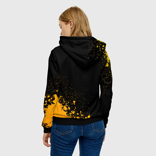 Женская толстовка Burzum - gold gradient вертикально / 3D-Черный – фото 4