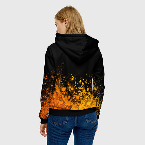 Женская толстовка Coldplay - gold gradient посередине / 3D-Черный – фото 4