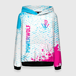Женская толстовка Powerwolf neon gradient style вертикально
