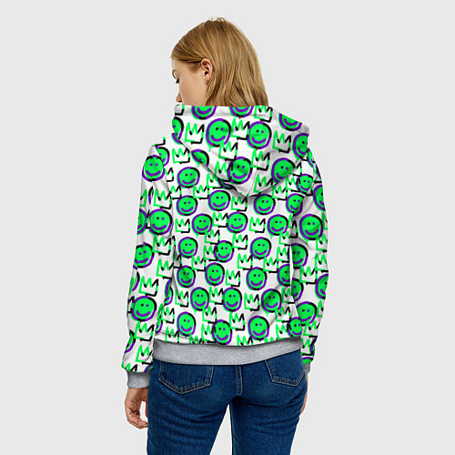 Женская толстовка The Crowned smiley / 3D-Меланж – фото 4