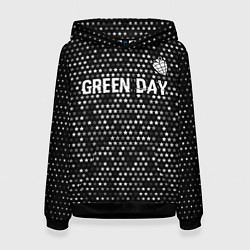 Женская толстовка Green Day glitch на темном фоне посередине