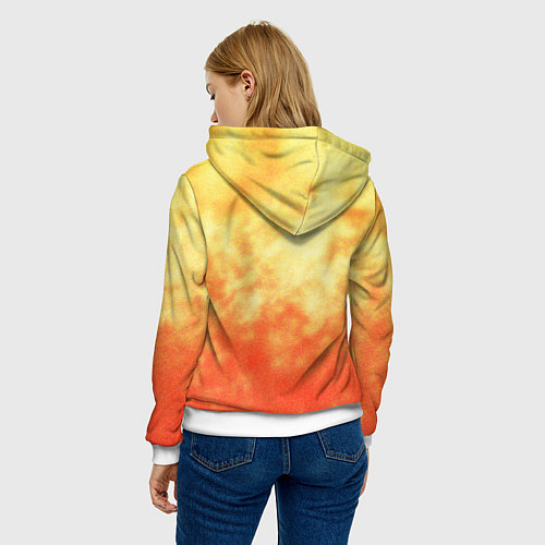 Женская толстовка Огненный дикий кабан на фоне пламени / 3D-Белый – фото 4