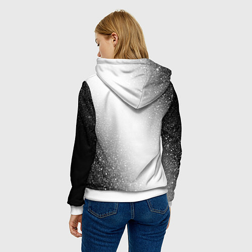 Женская толстовка Sabaton glitch на светлом фоне / 3D-Белый – фото 4