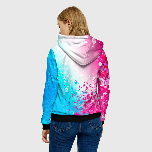 Женская толстовка Deftones neon gradient style посередине / 3D-Черный – фото 4