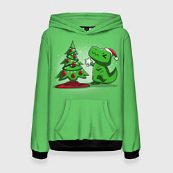 Женская толстовка Новогодняя проблема тираннозавра рекса