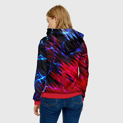 Женская толстовка Вибро волны / 3D-Красный – фото 4