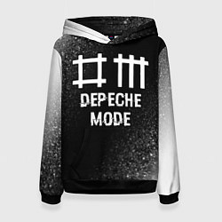 Толстовка-худи женская Depeche Mode glitch на темном фоне, цвет: 3D-черный