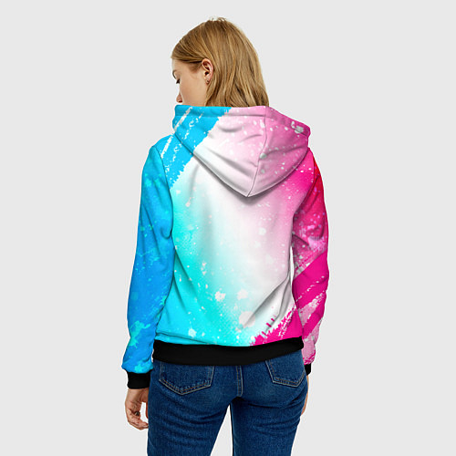 Женская толстовка Paramore neon gradient style / 3D-Черный – фото 4