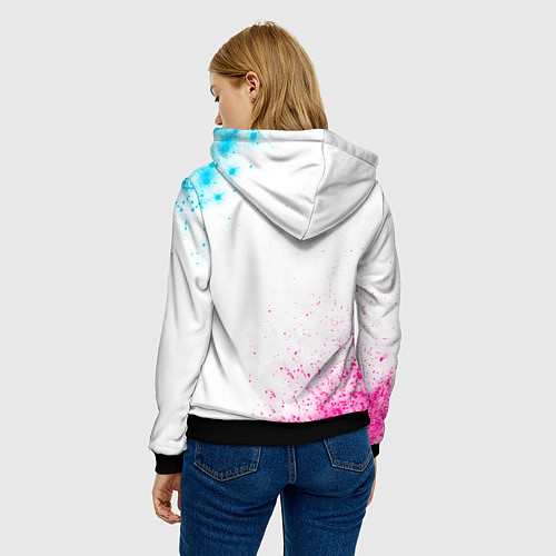 Женская толстовка Bring Me the Horizon neon gradient style / 3D-Черный – фото 4