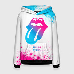 Женская толстовка Rolling Stones neon gradient style