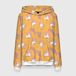 Женская толстовка Единорог цветная грива