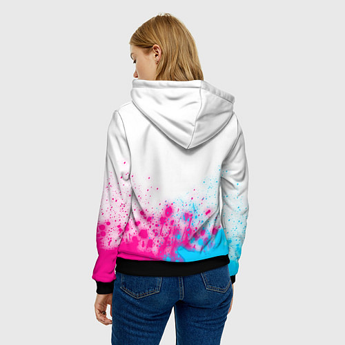 Женская толстовка Pantera neon gradient style посередине / 3D-Черный – фото 4