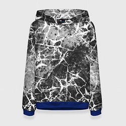 Женская толстовка Абстракция - белые трещины на сером фоне