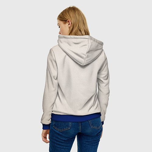 Женская толстовка Французский бульдог в очках и рубашке / 3D-Синий – фото 4