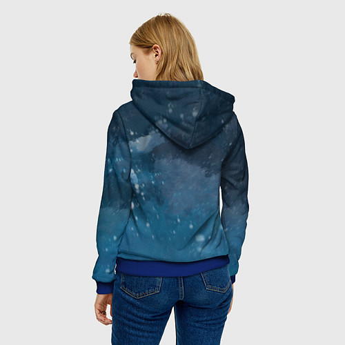 Женская толстовка Летящий Санта / 3D-Синий – фото 4