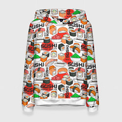 Толстовка-худи женская Best sushi, цвет: 3D-белый